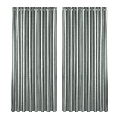 2X Blockout Curtains Eyelet 300X230Cm Grey Shine