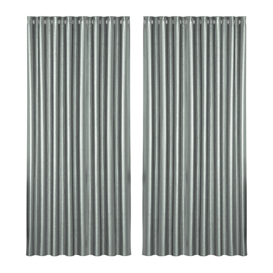 2X Blockout Curtains Eyelet 300X230Cm Grey Shine