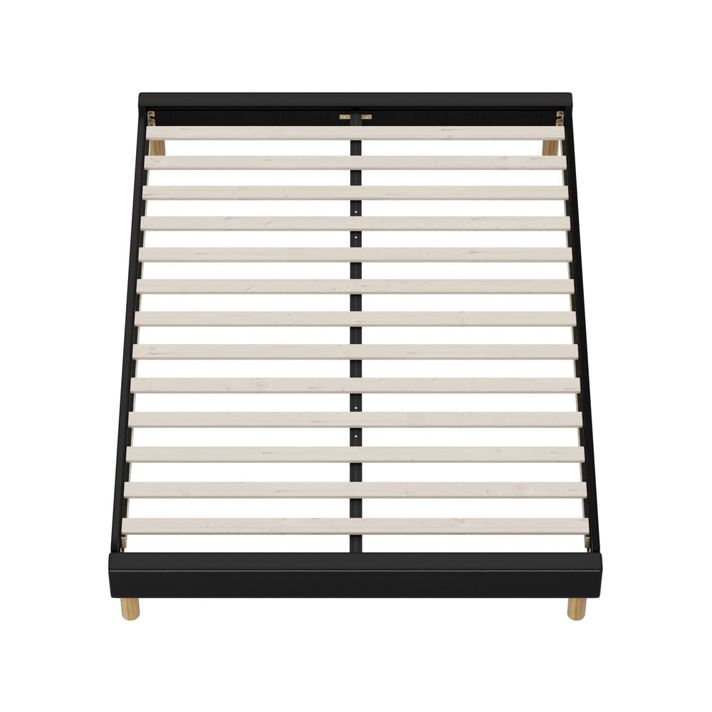 Bed Frame King & Double Size Bed Base Black Leather