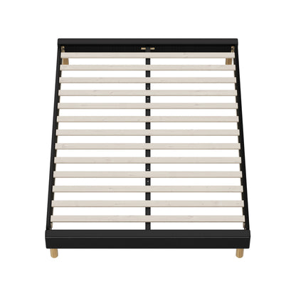 Bed Frame King & Double Size Bed Base Black Leather