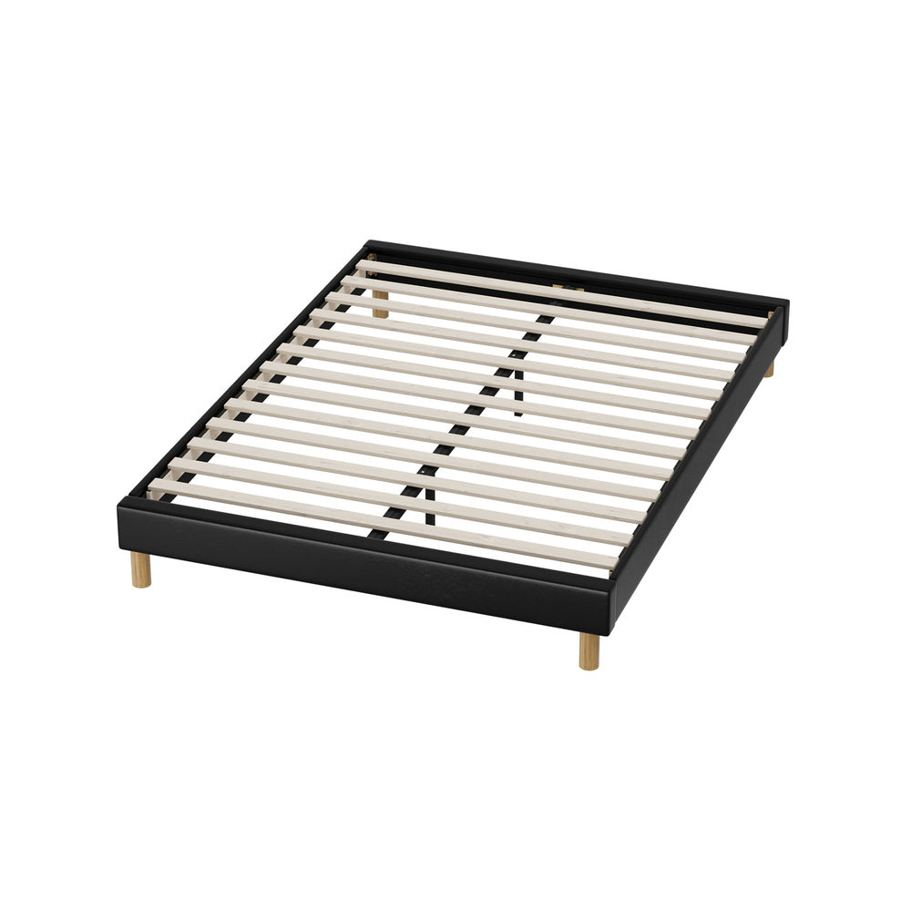 Bed Frame King & Double Size Bed Base Black Leather