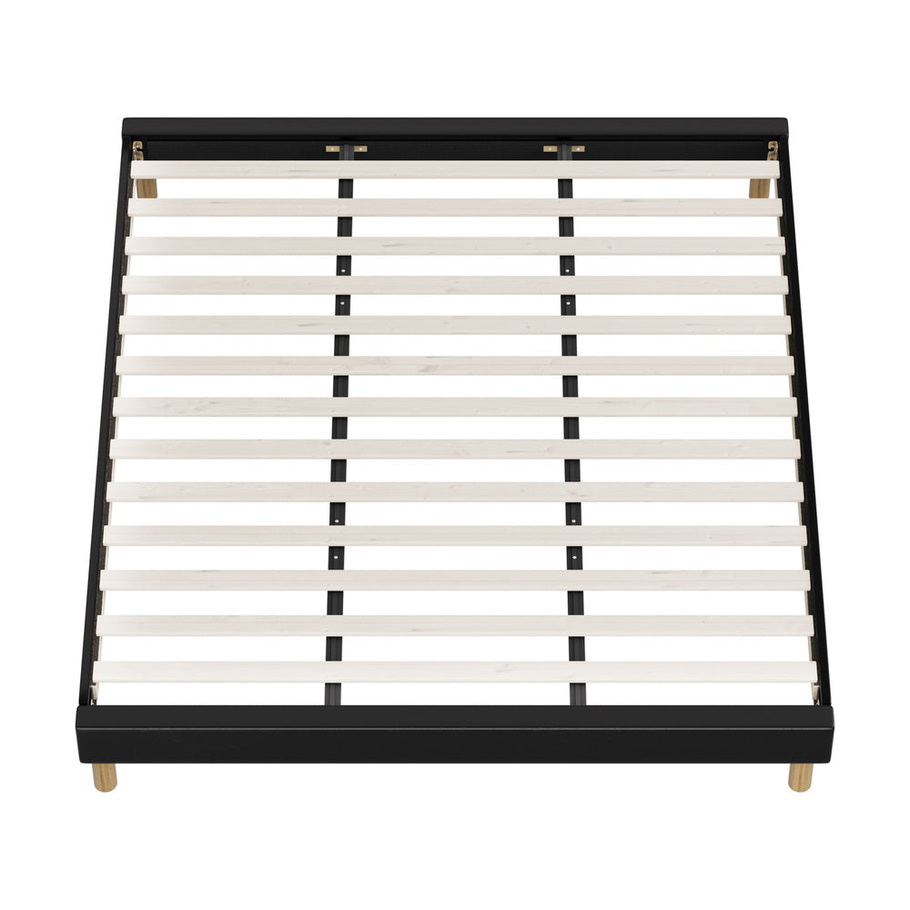 Bed Frame King & Double Size Bed Base Black Leather
