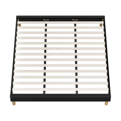 Bed Frame King & Double Size Bed Base Black Leather