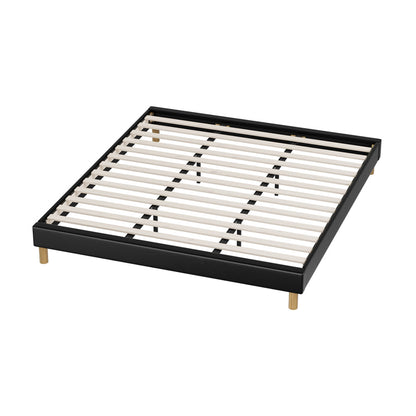 Bed Frame King & Double Size Bed Base Black Leather
