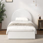Bed Frame Double Size With Gas Lift Base PU Leather White