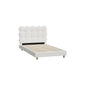 Bed Frame Double/King Single/King/Queen/Single Tufted Bedhead Boucle Fabric White