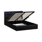 Bed Frame Double King & Single Size RGB LED Gas Lift Storage Base Leather