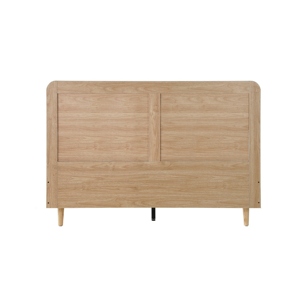 Bed Frame Wooden Bed Frame Rattan Headboard