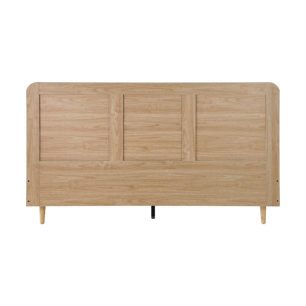 Bed Frame Wooden Bed Frame Rattan Headboard
