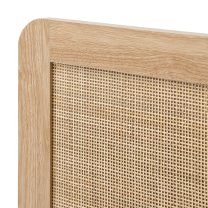 Bed Frame Wooden Bed Frame Rattan Headboard