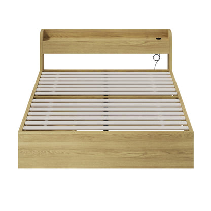 Single Queen King & Double Bed Frame with USB Charging Ports & 2 Storage Drawers Bedroom Furniture