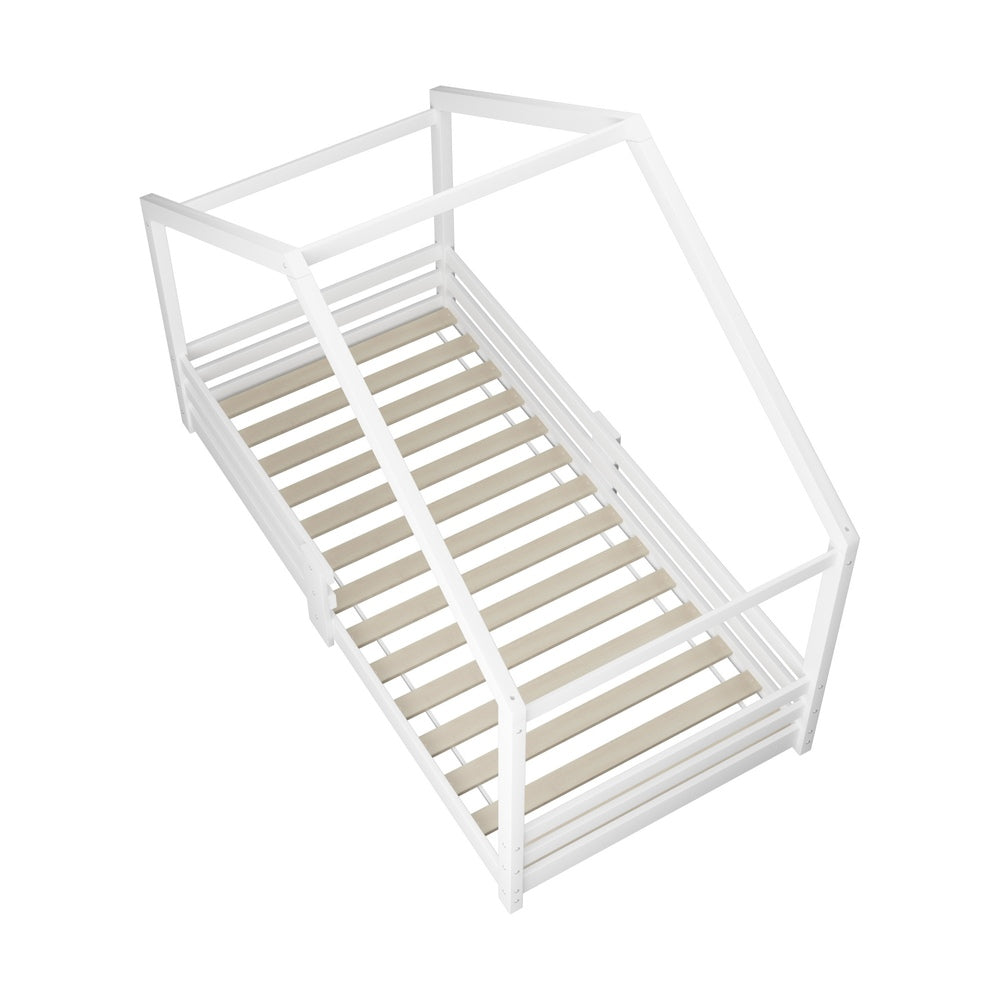 Kids Bed Frame With Single Mattress Set White