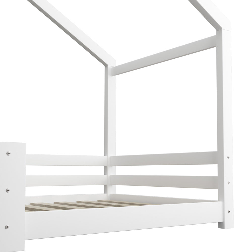 Kids Bed Frame With Single Mattress Set White