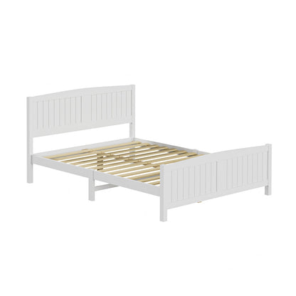 Bed Frame Double Size Timber Platform White