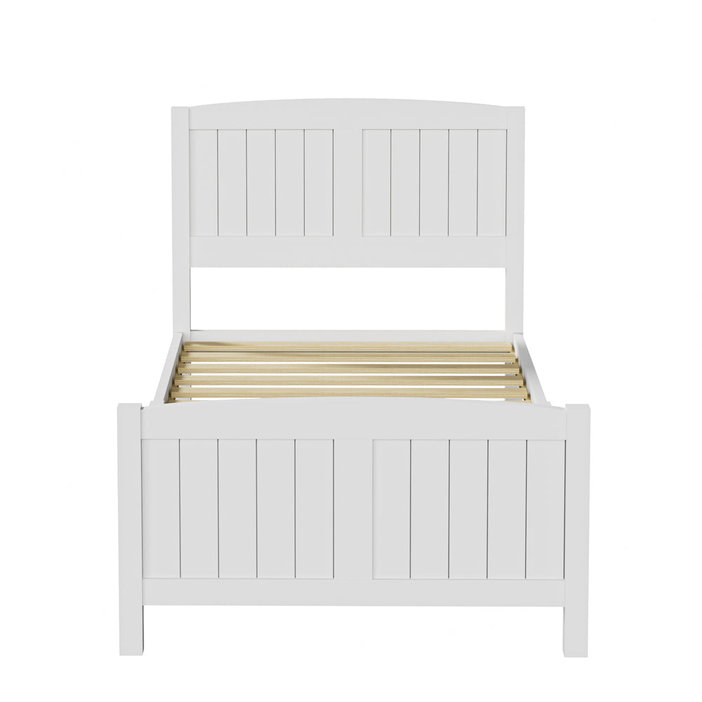 Bed Frame Single Size Real Rattan Headboard Black