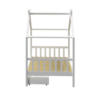Bed Frame Wooden Kids Single Timber House Beds