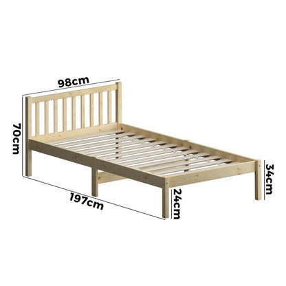 Wooden Bed Frame Mattress Base Slat Support Platform Bed