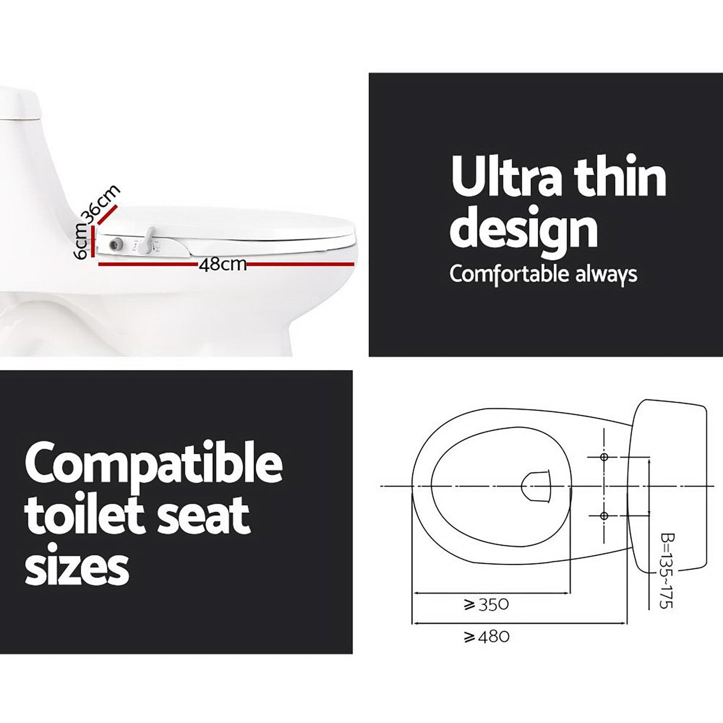 Modern Bidet Toilet Seat Cover - Non-Electric