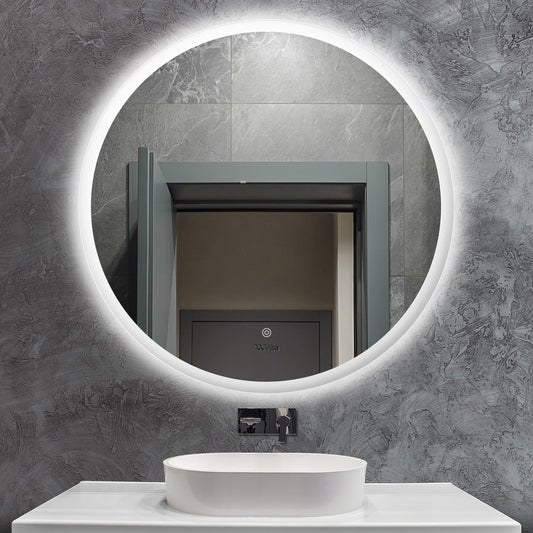 Bathroom LED Mirror 90cm Round Mirror Wall Mounted Vanity Mirror