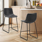 Bar Stools Leather Padded Stool Brown/Grey
