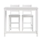 3PCS Bar Table Set Cafe Tables and 2 Stools Natural
