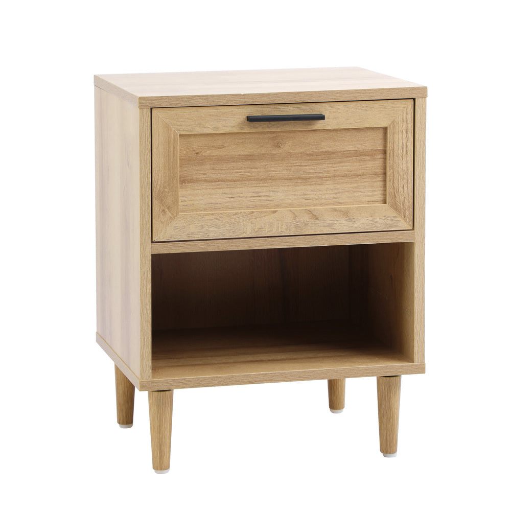 Bedside Table Nightstand Bedroom Storage Cabinet Natural