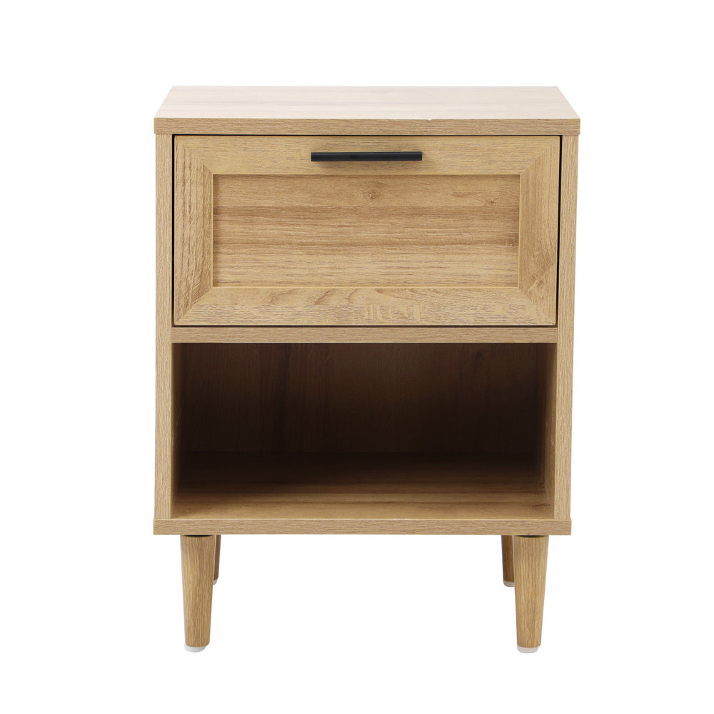 Bedside Table Nightstand 2 Drwers White