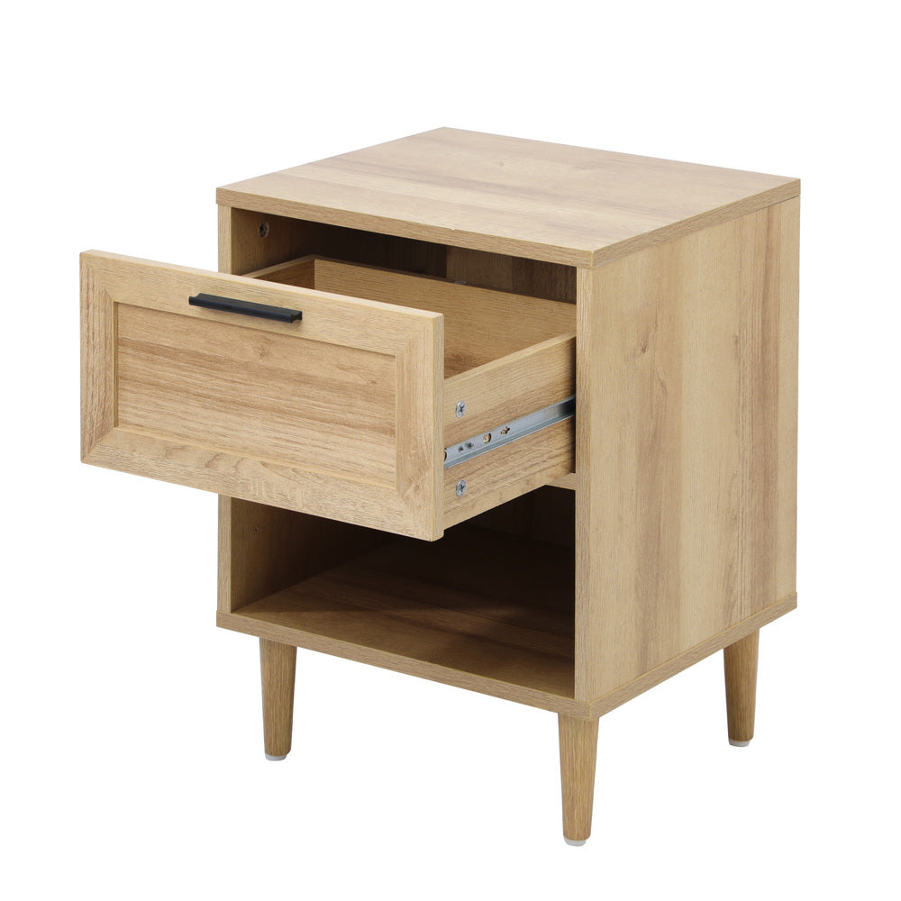 Bedside Table Nightstand 2 Drwers White