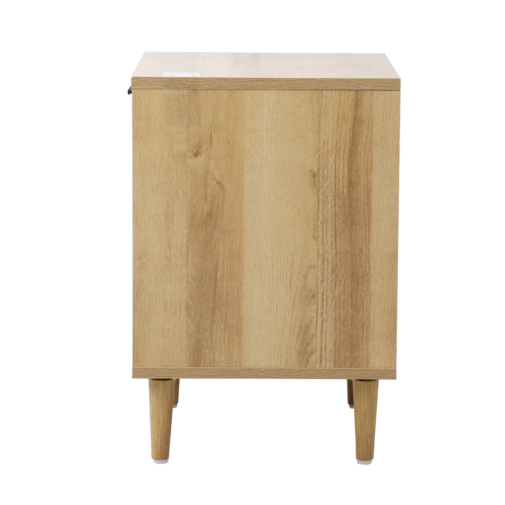 Bedside Table Nightstand 2 Drwers White