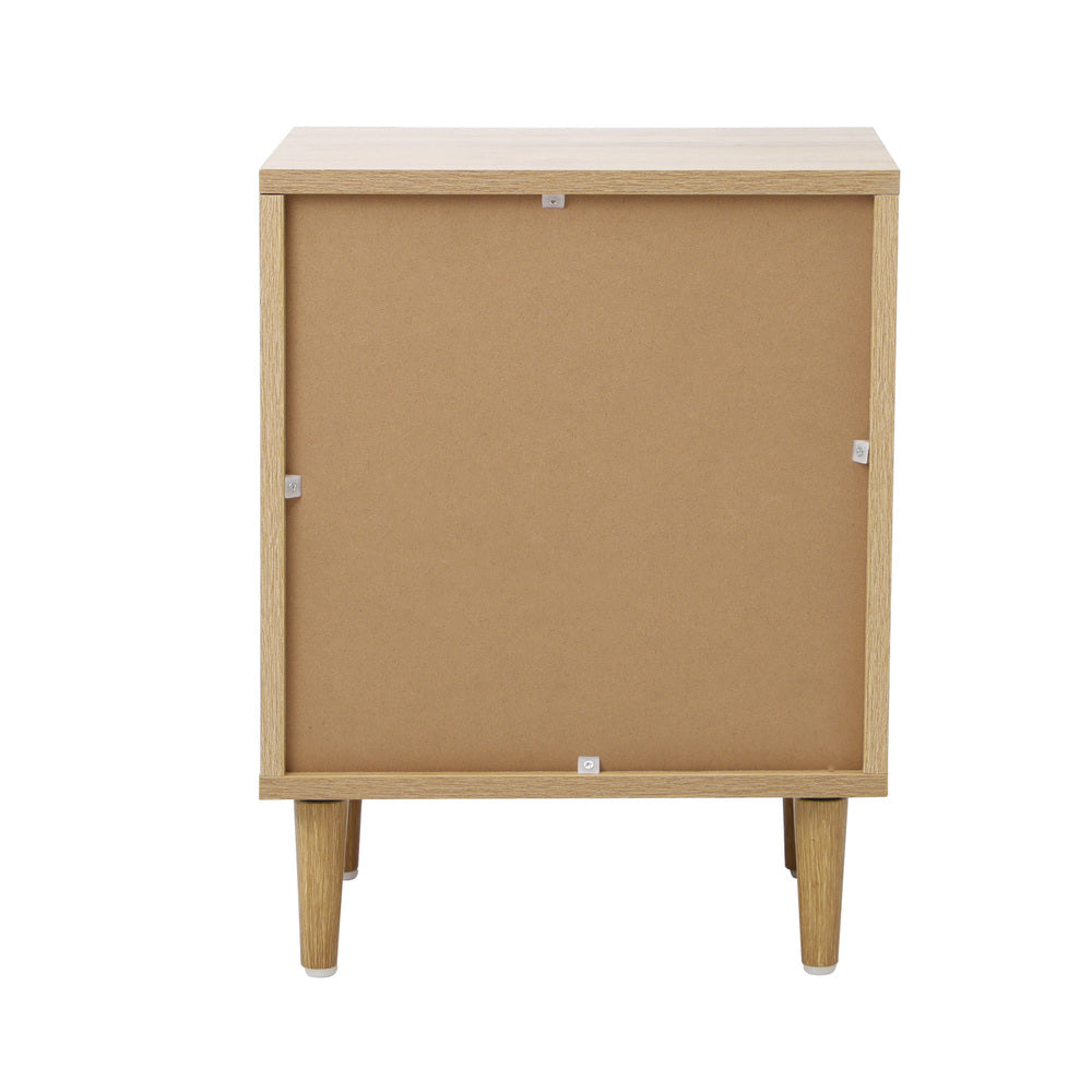 Bedside Table Nightstand 2 Drwers White