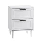 Bedside Table Nightstand 2 Drwers White