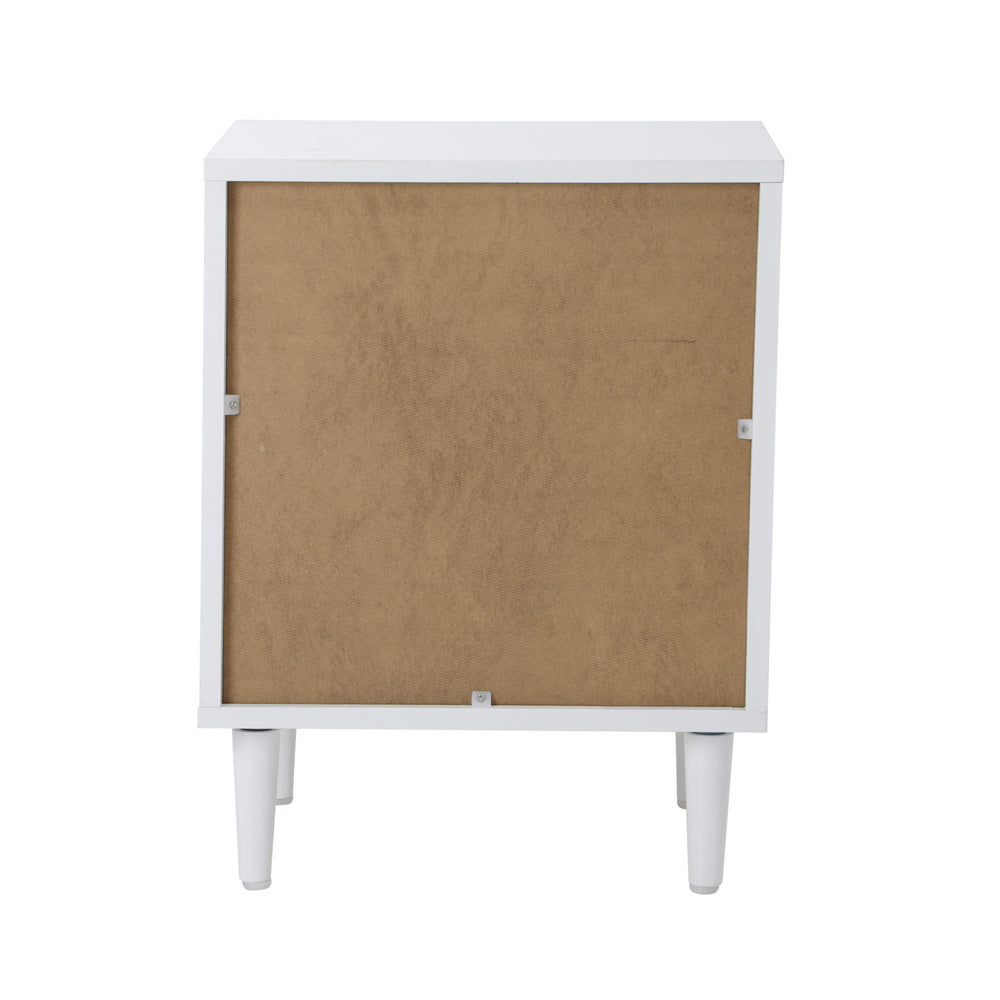 Bedside Table Nightstand 2 Drwers White