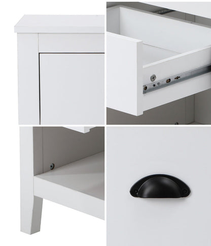 2x Bedside Table 2 Drawers Nightstand Vintage