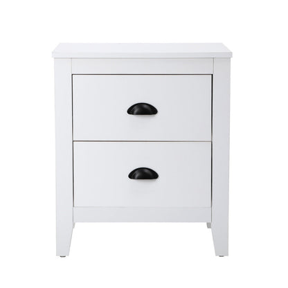 2x Bedside Table 2 Drawers Nightstand Vintage