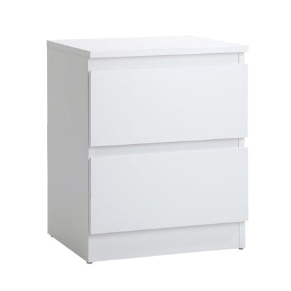 Bedside Table Nightstand 2 Drawers White