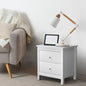 Bedside Table Side End Table 2 Drawers White