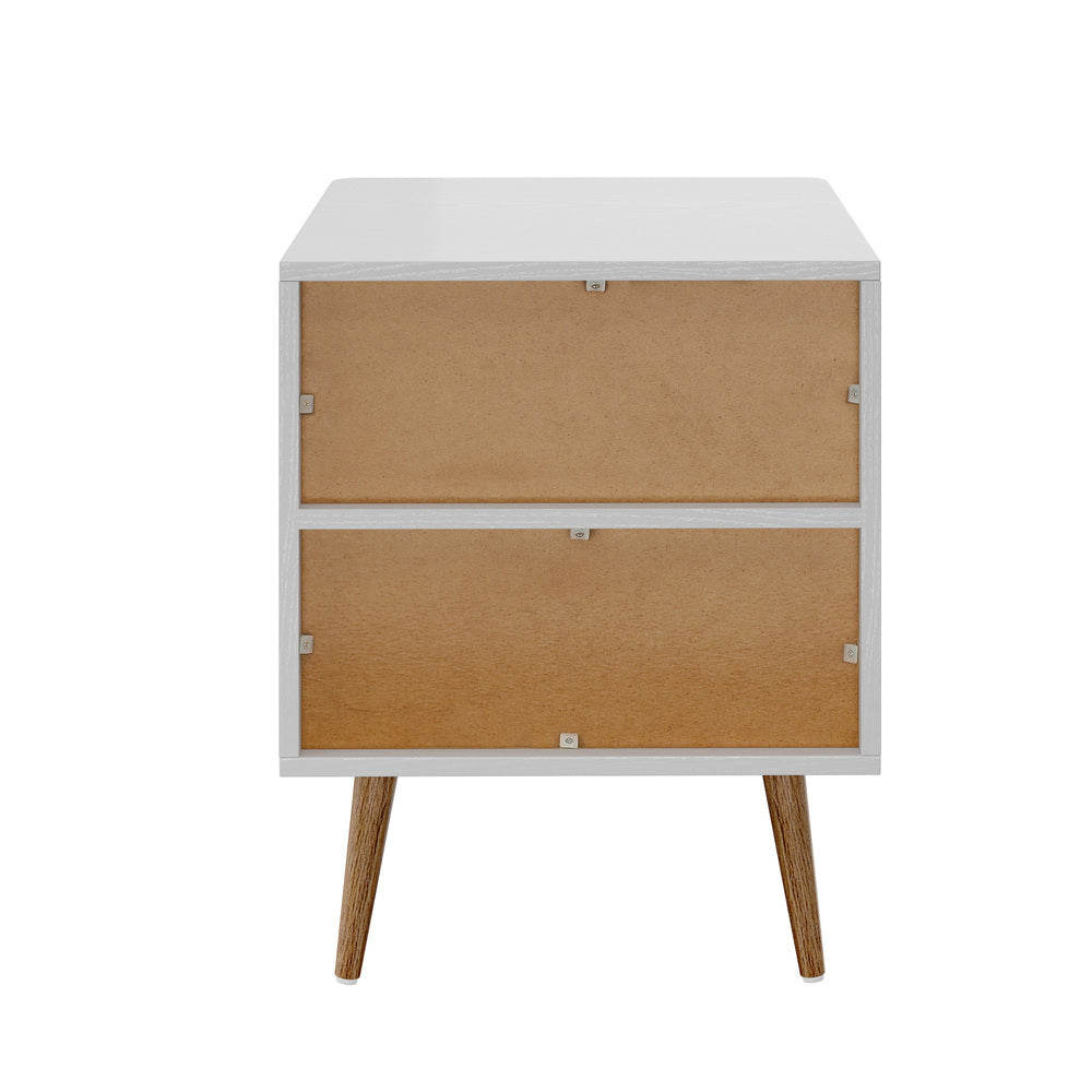 2x Bedside Table 1 Drawer Open Shelf Nightstand Green