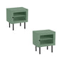 Bedside Tables Storage Cabinet Wood Black/Green/White