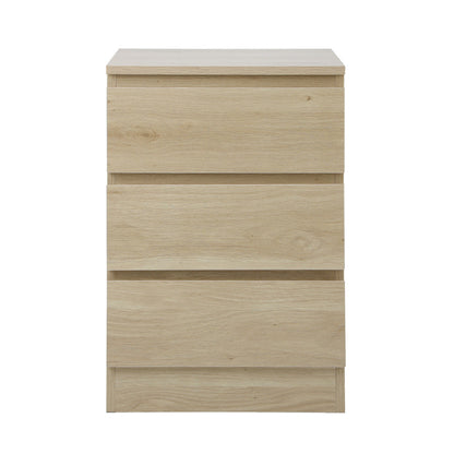 Bedside Table 3 Drawers Storage Cabinet Black
