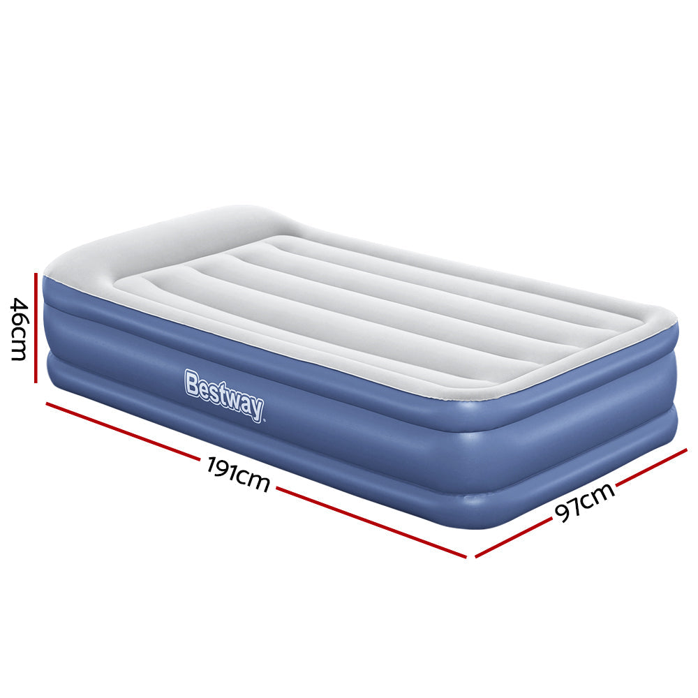 Air Mattress Inflatable Bed 46Cm Airbed Single Blue