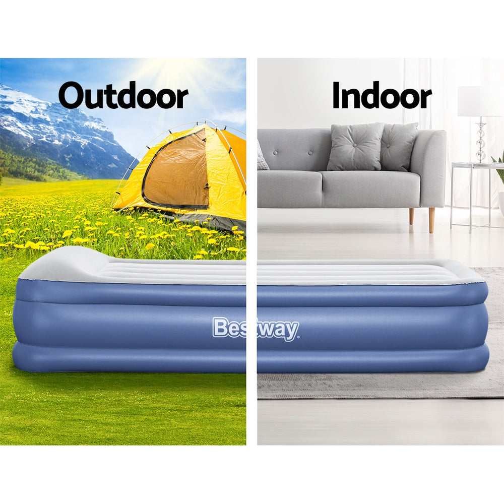 Air Mattress Inflatable Bed 46Cm Airbed Single Blue