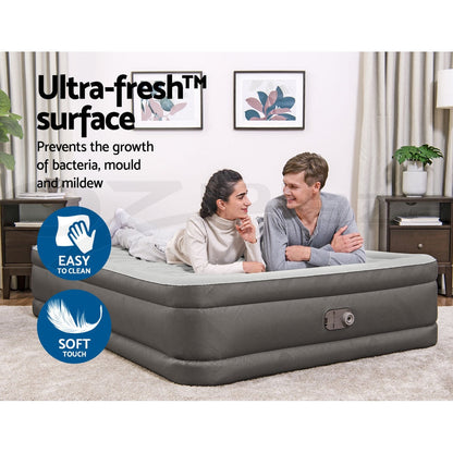 Air Mattress Queen Inflatable Bed 46Cm Airbed Grey