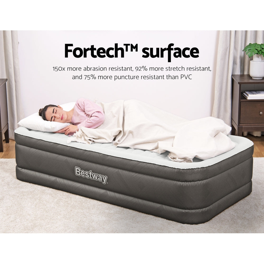 Air Mattress Single Inflatable Bed 46Cm Airbed Grey