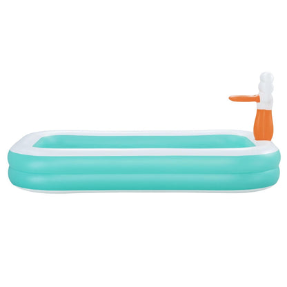 Kids Inflatable Pool w/ Basketball Hoop 251x168cm