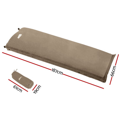 Self Inflating Mattress Camping Mat Air Bed Single Coffee