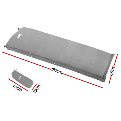 Self Inflating Mattress Camping Mat Air Bed Single Grey
