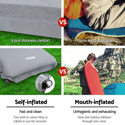 Self Inflating Mattress Camping Mat Air Bed Single Grey