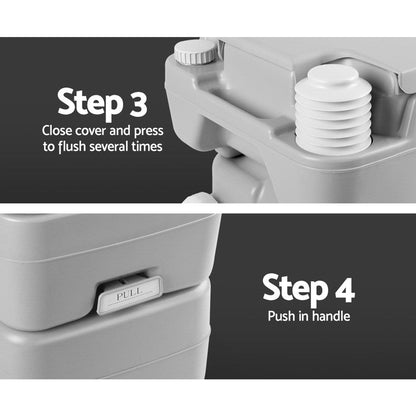 20L Portable Camping Toilet Flush Potty Boating