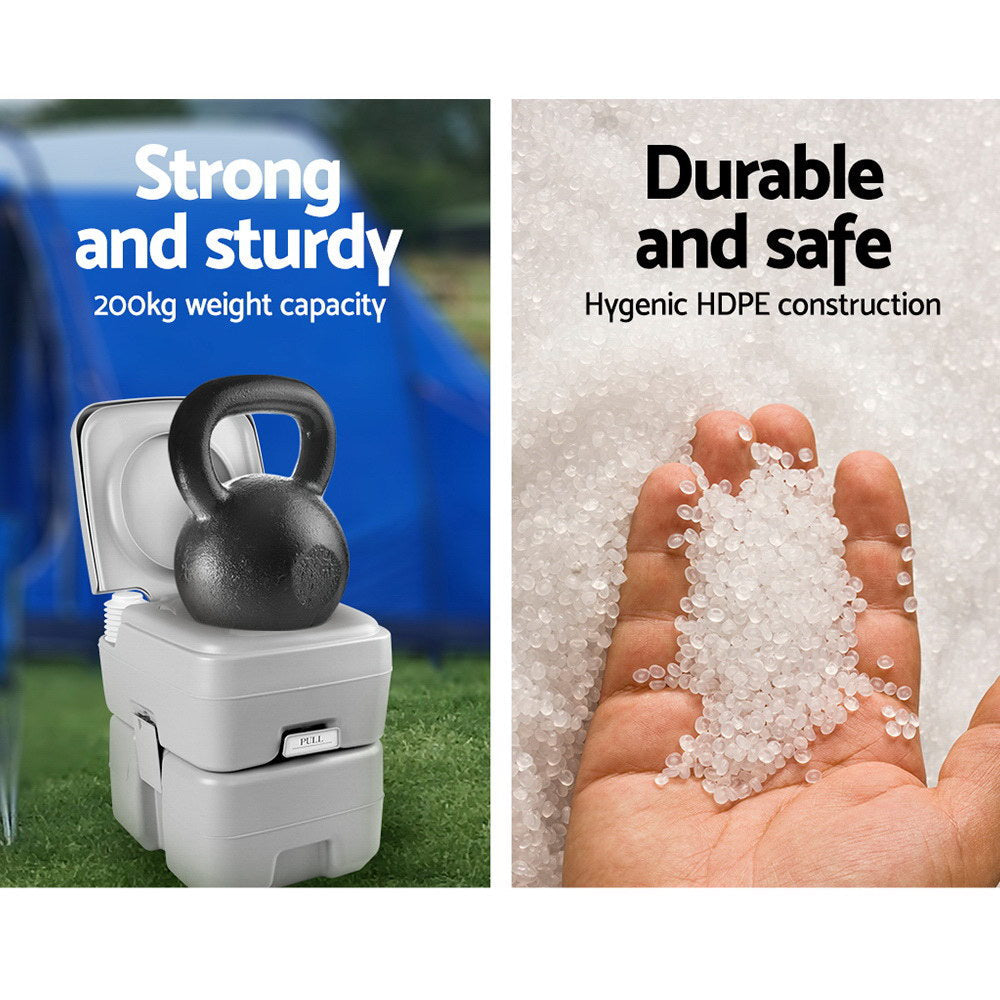 20L Portable Camping Toilet Flush Potty Boating With Bag