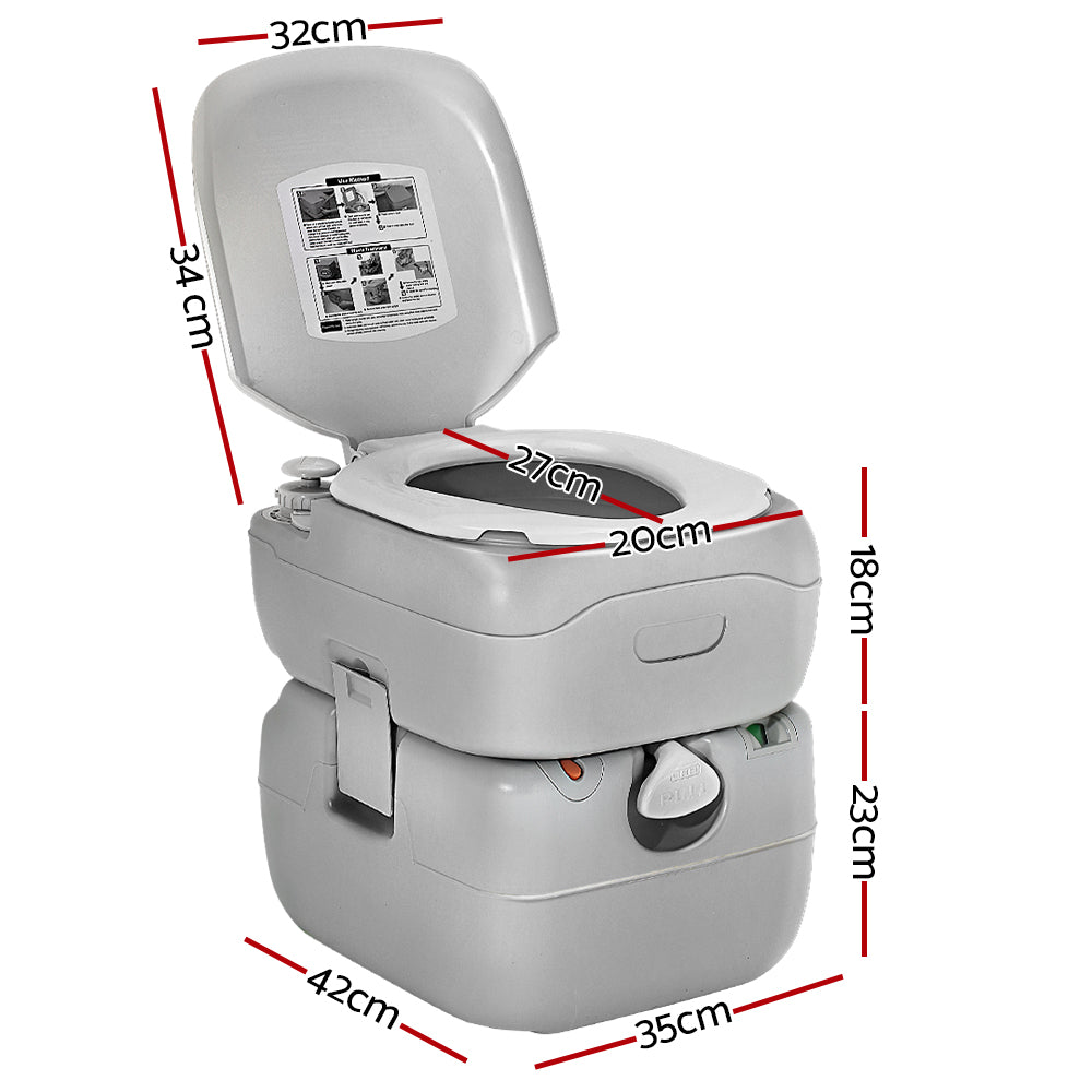 22L Portable Camping Toilet Flush Potty Boating